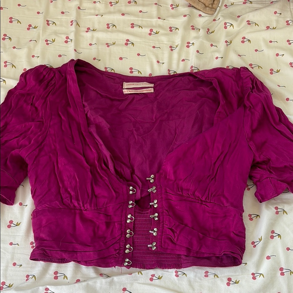Women's Pink Button-Up Top